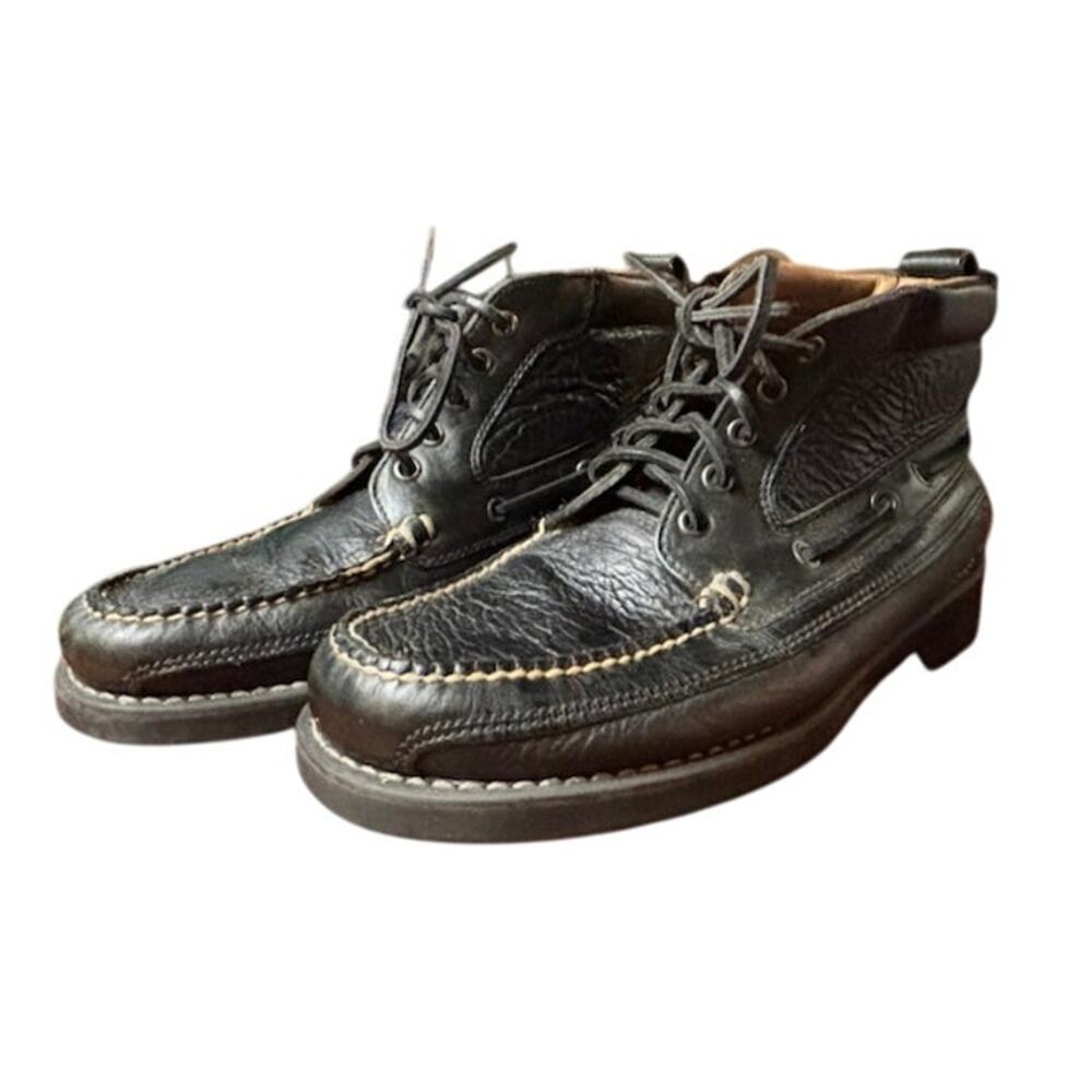 L. L. Bean Chukka Black Leather Boots Jackman Ranger Moccasin Men's Size 8.5 - Picture 7 of 13